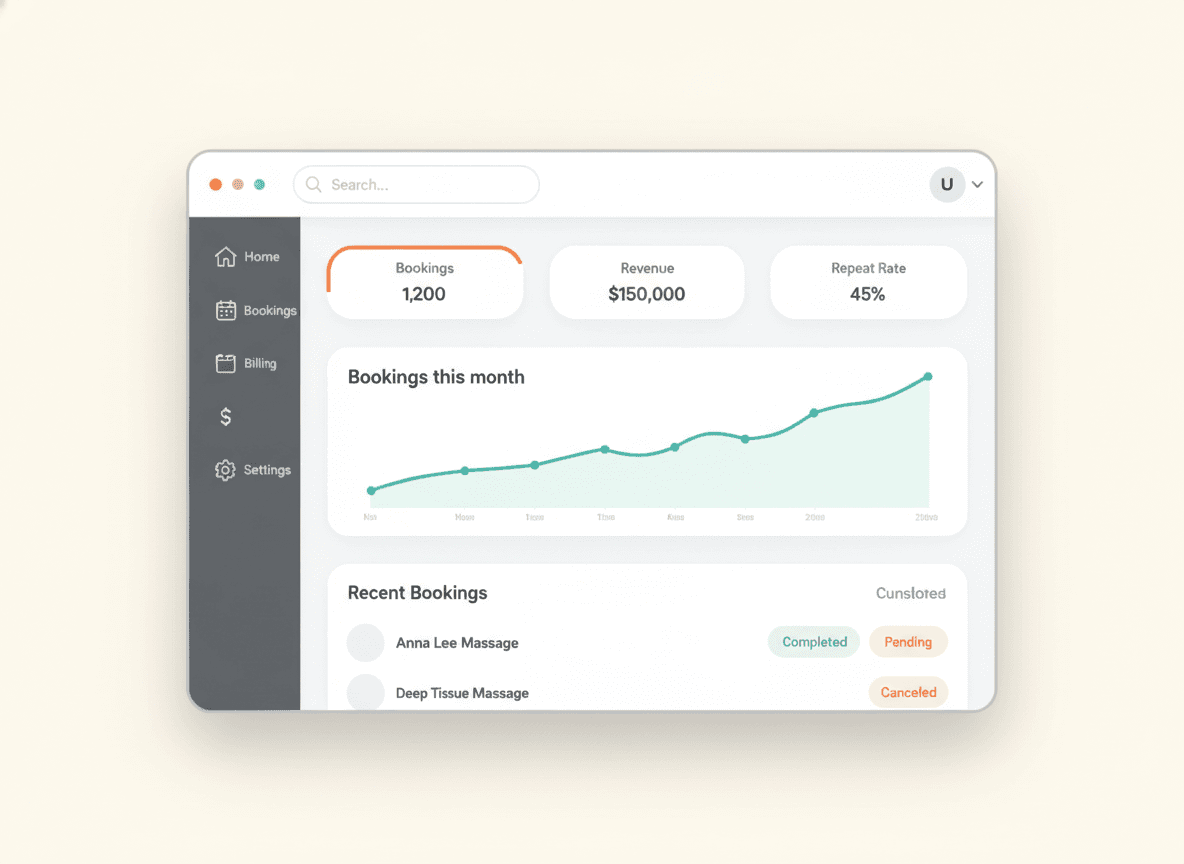 A bespoke custom web application dashboard, designed and built from scratch
